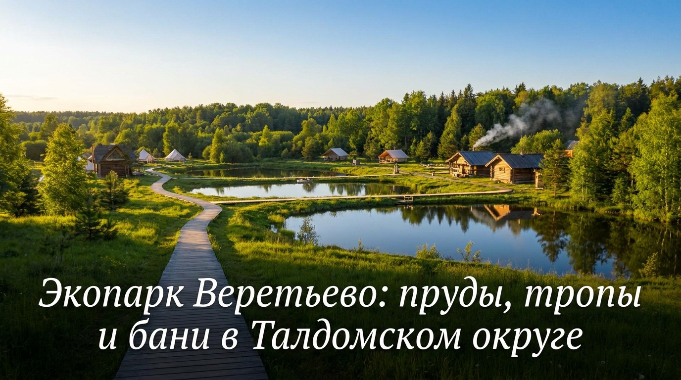 Экопарк Веретьево: пруды, тропы и бани в Талдомском округе